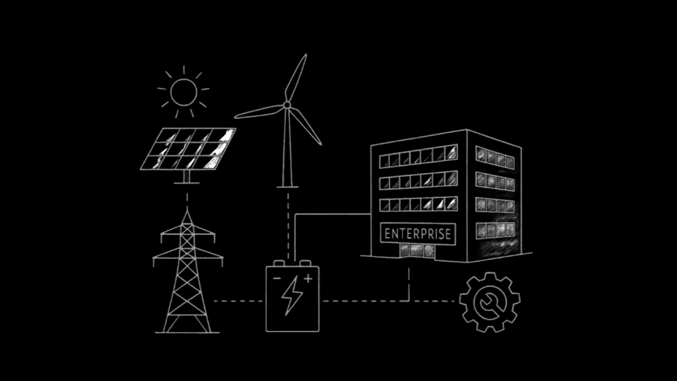 Skitzze eines dezentralen Kraftwerks zur dezentralen Energieversorgung